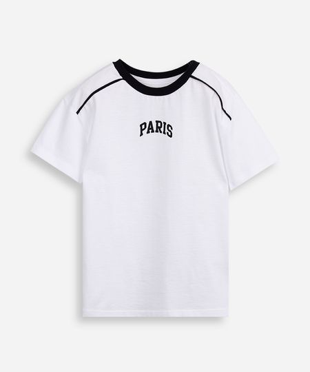 camiseta infantil de algodão com nervura paris off white 6 camiseta infantil de algodão com nervura paris off white 6