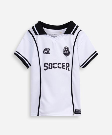 camiseta esportiva infantil soccer branca 2