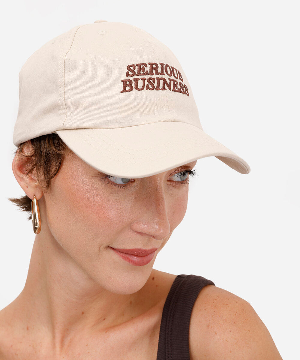 boné aba curva de sarja serious business bege