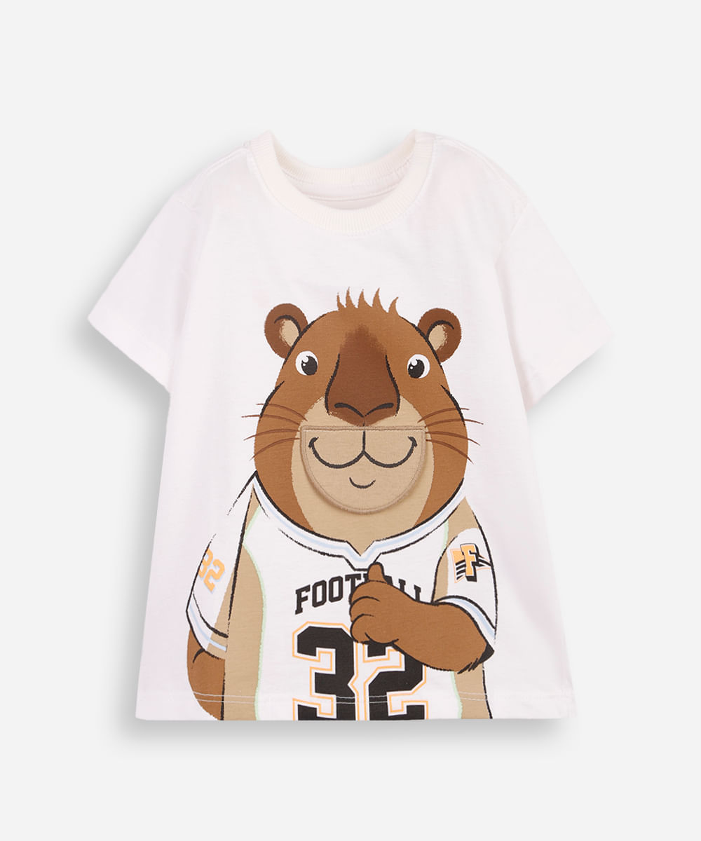 camiseta infantil capivara interativa college off white