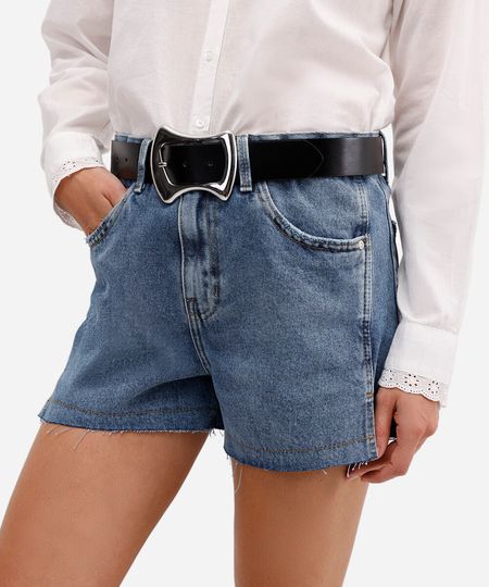 cinto com fivela orgânica preto 85CM