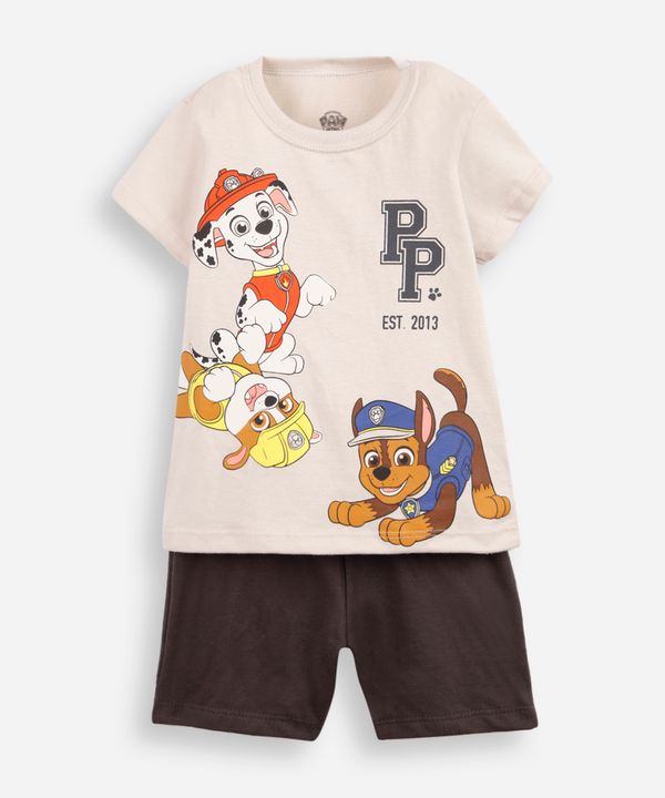 conjunto infantil curto patrulha canina brincando colorido 2
