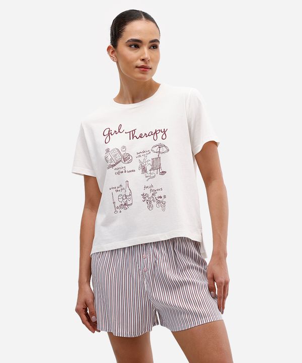 pijama short doll feminino listrado girls therapy colorido P
