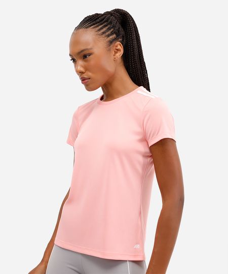 camiseta feminina manga curta tiras esportiva ace rosa P