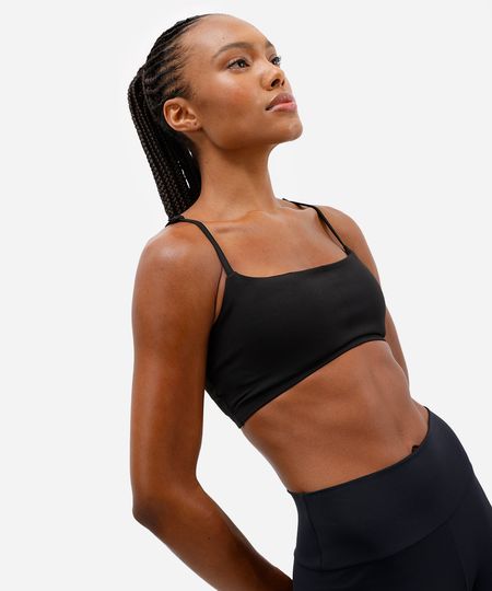top feminino esportivo ace com bojos removíveis preto P