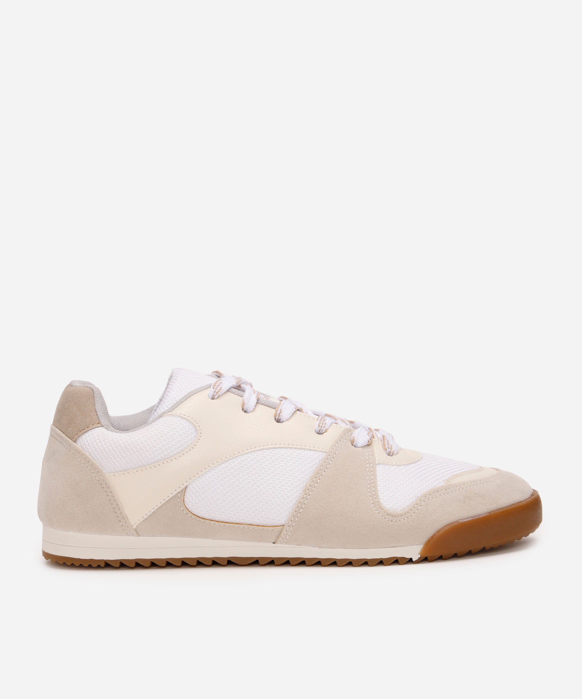 tênis esportivo feminino ace com recortes off white
