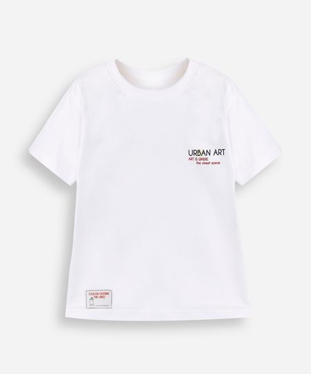camiseta infantil manga curta estampa urban art off white 4 camiseta infantil manga curta estampa urban art off white 4