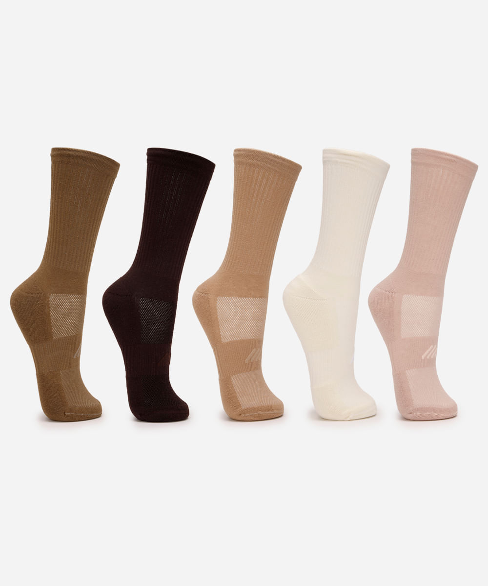 kit de 5 meias cano longo esportivo ace colorido kit de 5 meias cano longo esportivo ace colorido