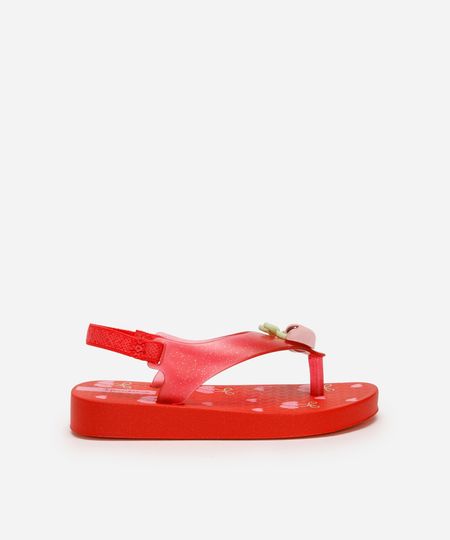 chinelo infantil ipanema com elástico vermelho 20-21
