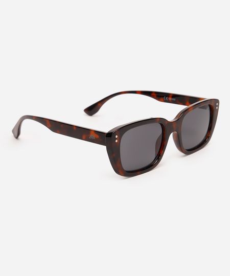 óculos de sol quadrado tartaruga feminino marrom UNICO