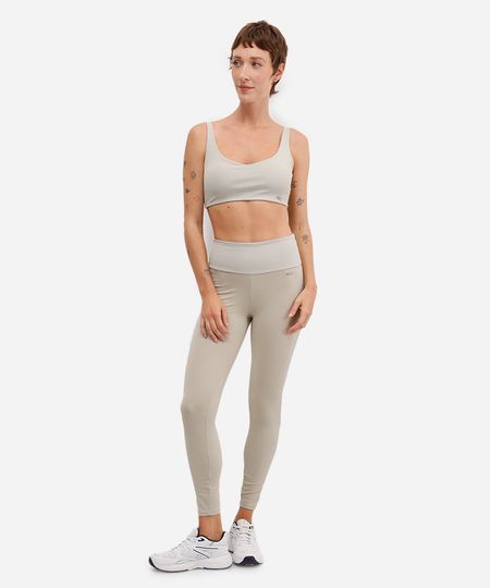 calça legging esportiva ace com recorte lateral bege P calça legging esportiva ace com recorte lateral bege P