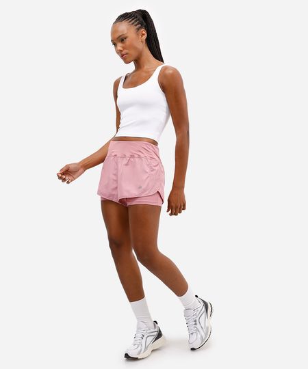 short running com forro e bolso esportivo ace rosa GG short running com forro e bolso esportivo ace rosa GG