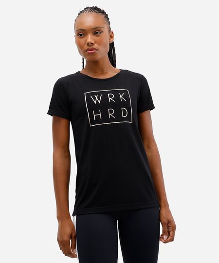 camiseta feminina esportiva ace work hard preta P camiseta feminina esportiva ace work hard preta P