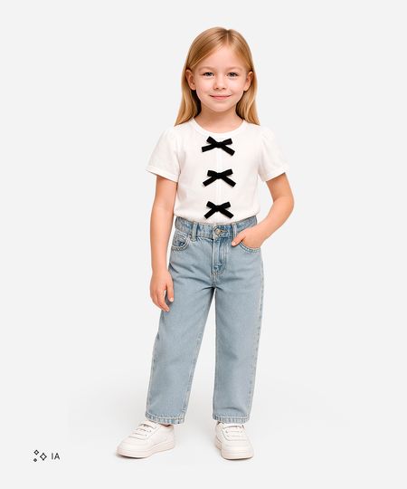 calça infantil jeans mom com strass azul 4 calça infantil jeans mom com strass azul 4