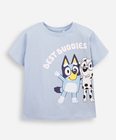 camiseta infantil de algodão bluey azul 1