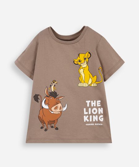 Camiseta infantil simba hakuna matata bege 3
