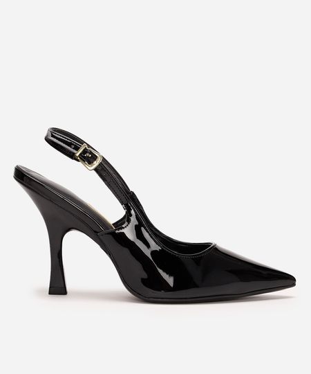 scarpin bico fino salto fino vizzano preto 35