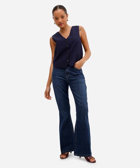 calça flare petit feminina jeans azul 34 calça flare petit feminina jeans azul 34