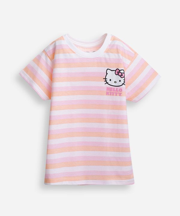 camiseta infantil listra hello kitty colorido 3