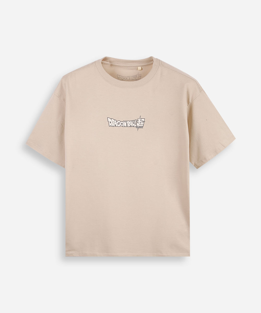 camiseta juvenil dragon ball bege