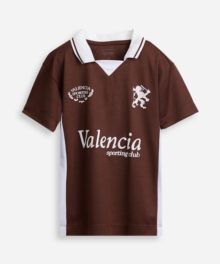 camiseta infantil esportiva com gola estampada marrom 8 camiseta infantil esportiva com gola estampada marrom 8