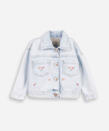 jaqueta infantil jeans com bordado azul 4 jaqueta infantil jeans com bordado azul 4