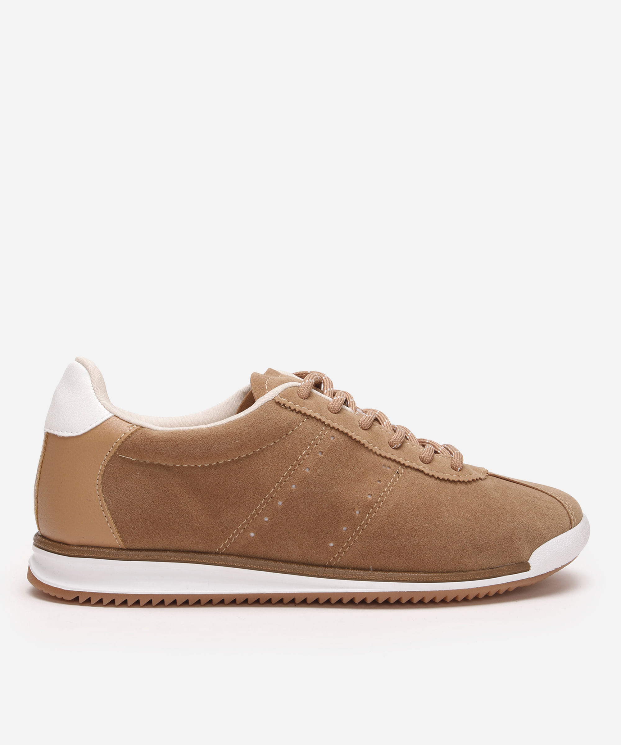 tênis feminino jogging chuteira camurça ace bege