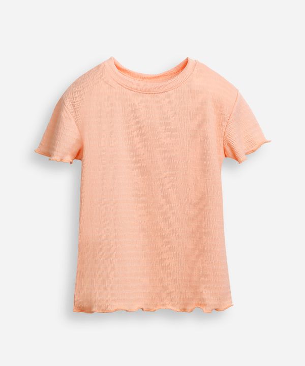 blusa infantil texturizada com frufru laranja 4