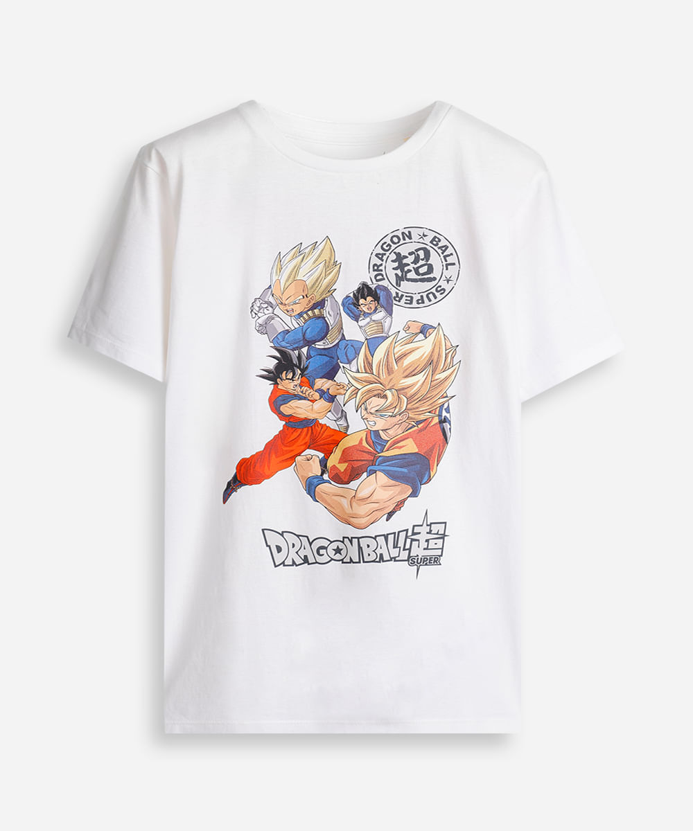 camiseta infantil dragon ball off white