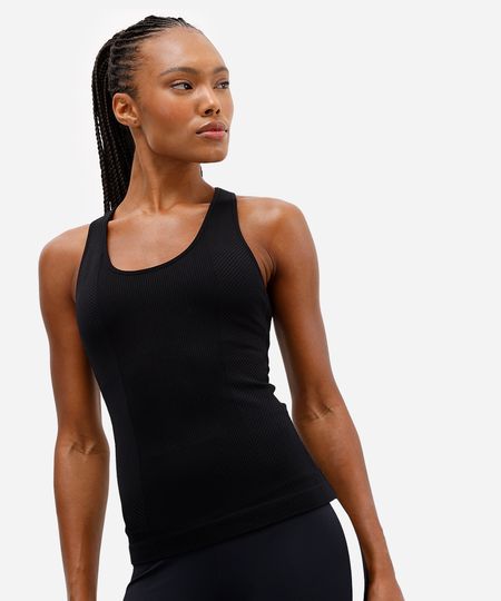 regata feminina ace nadador seamlles compressão preta P regata feminina ace nadador seamlles compressão preta P