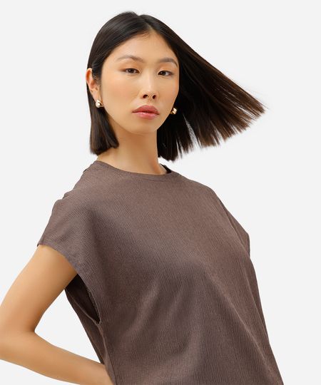 blusa muscle feminina texturizada básica cinza P blusa muscle feminina texturizada básica cinza P