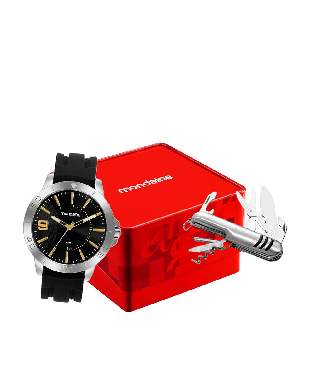 kit relógio masculino mondaine analógico 99699g0mvni1kc prateado kit relógio masculino mondaine analógico 99699g0mvni1kc prateado