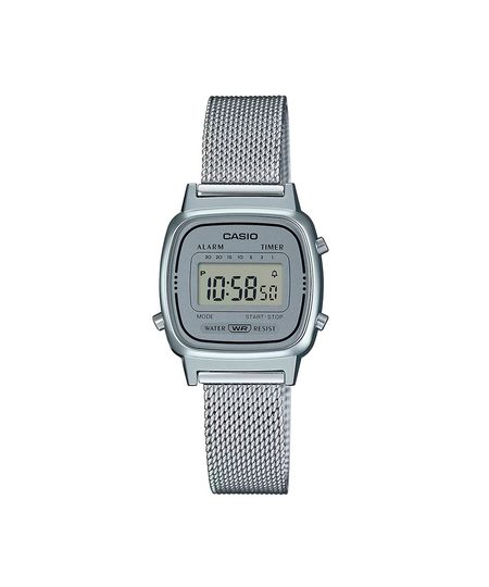 relógio feminino casio digital la670wem 7df prateado UNICO relógio feminino casio digital la670wem 7df prateado UNICO