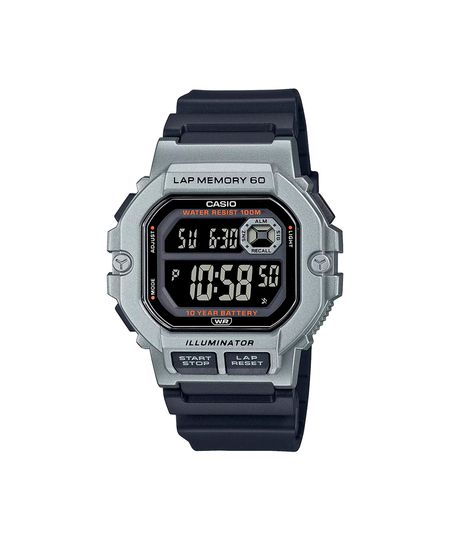 relógio masculino casio digital ws 1400h 1bvdf prateado UNICO relógio masculino casio digital ws 1400h 1bvdf prateado UNICO