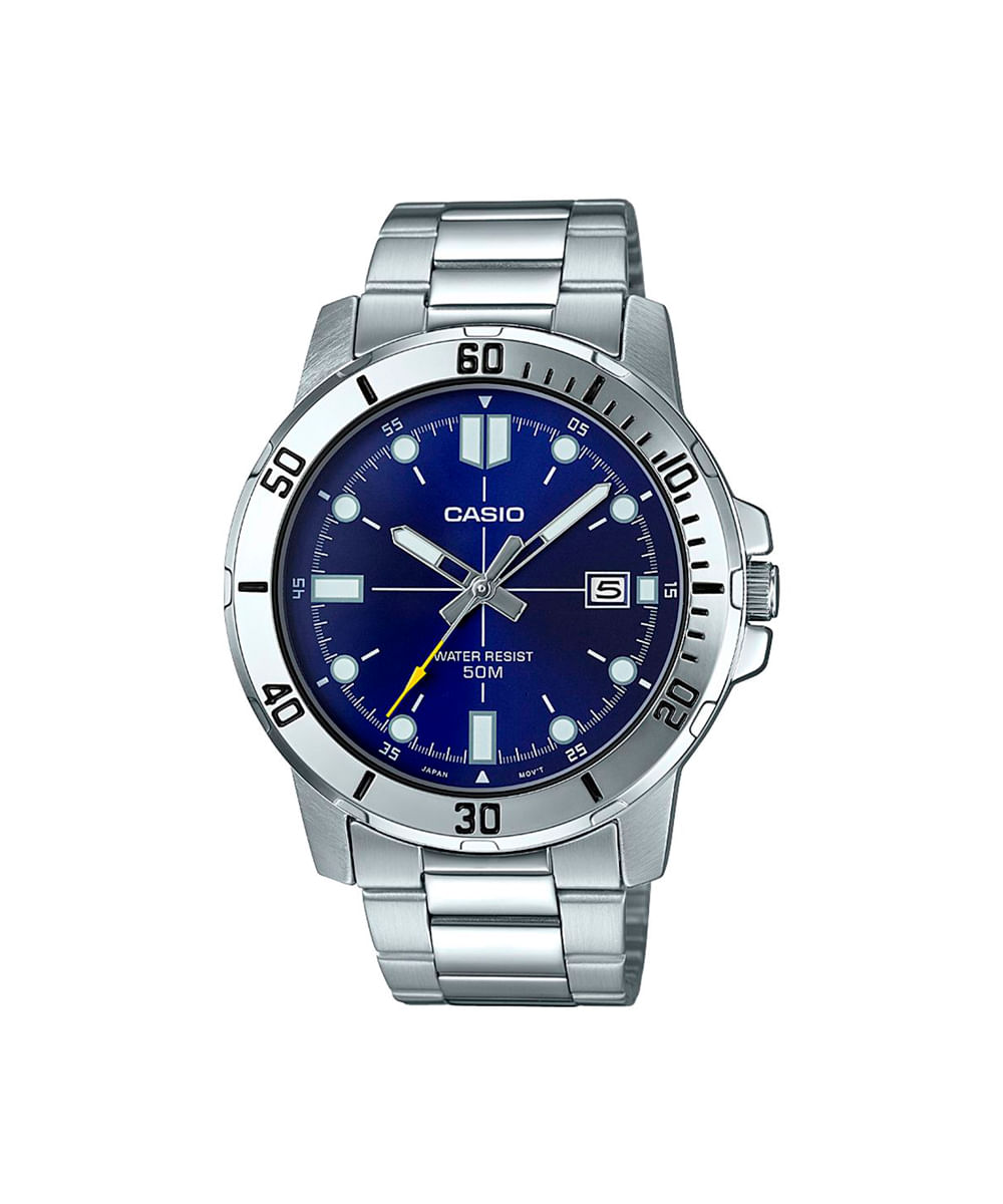 relógio masculino casio analógico mtp vd01d 2evudf prateado