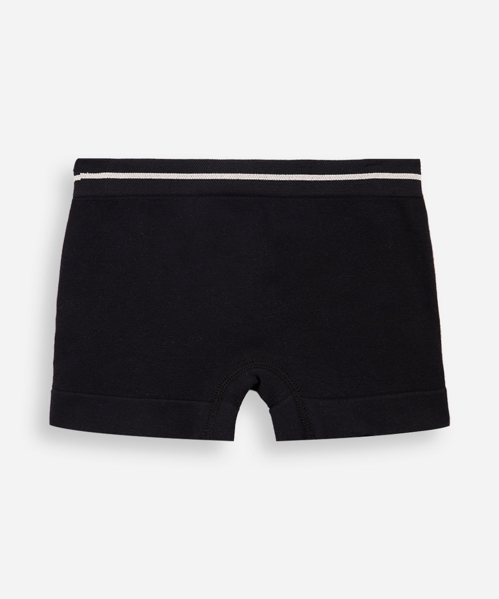 calcinha boyshort infantil sem costura lupo preta