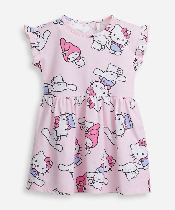 vestido infantil de algodão cinnamoroll hello kitty rosa 5