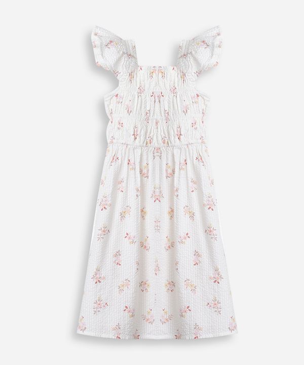 vestido infantil texturizado floral colorido 8