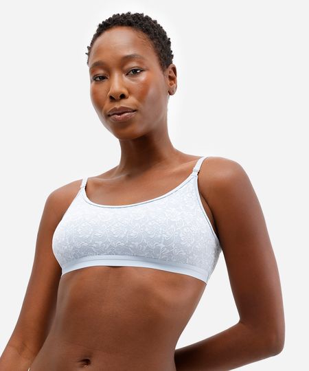 sutiã top sem bojo em renda azul PP sutiã top sem bojo em renda azul PP