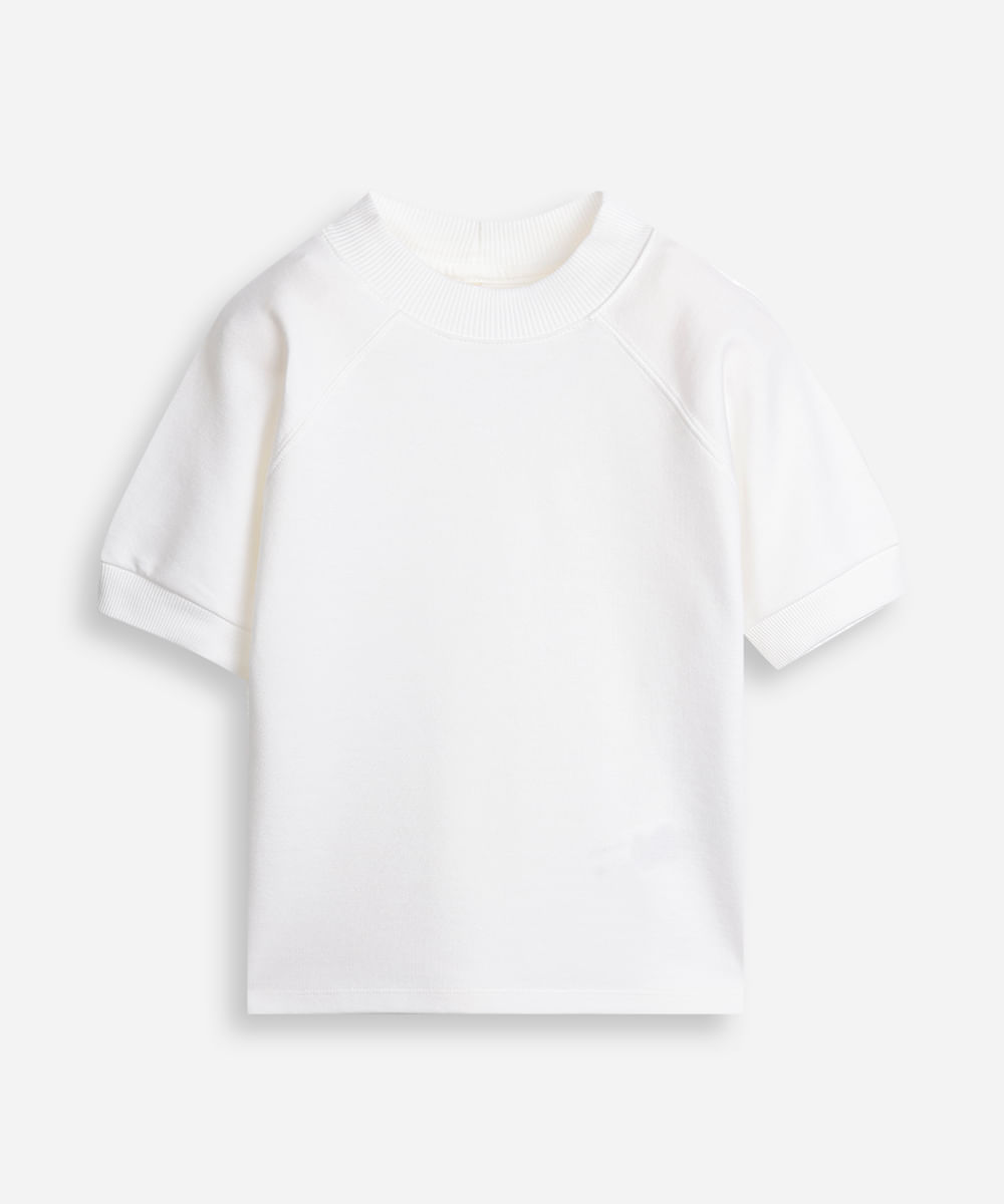camiseta infantil slim raglan off white