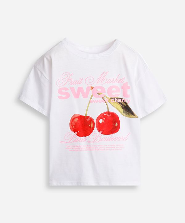 camiseta infantil oversized cereja off white 4
