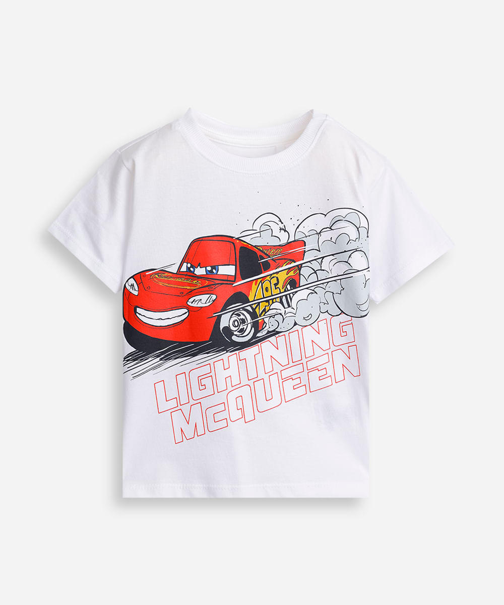 camiseta infantil cars estourado off white