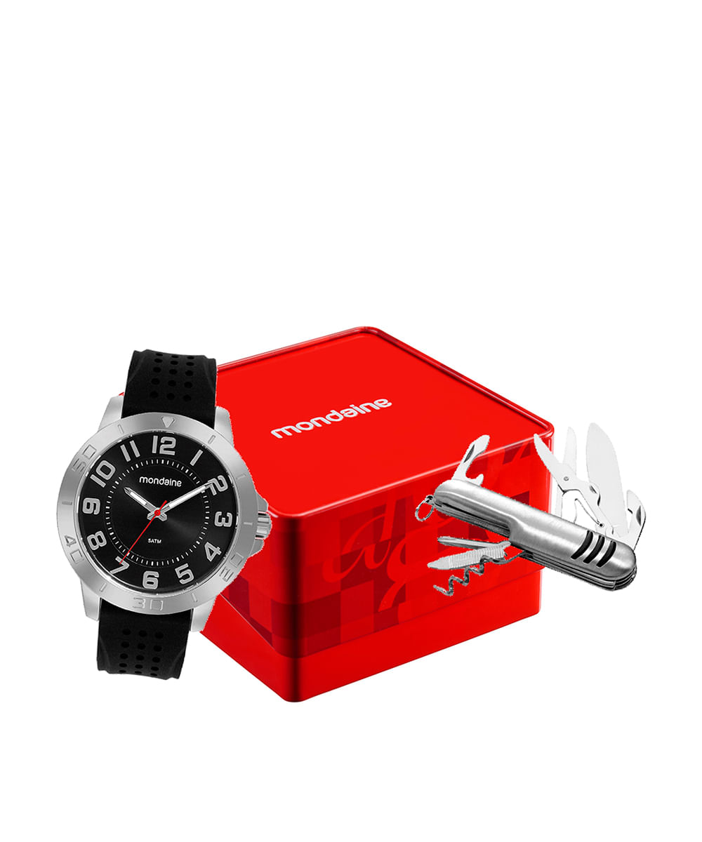 kit relógio masculino mondaine analógico 99775g0mvni1ka prateado kit relógio masculino mondaine analógico 99775g0mvni1ka prateado