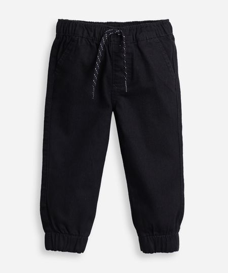 calça infantil sarja jogger preta 1 calça infantil sarja jogger preta 1