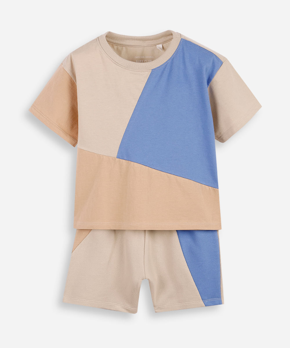 conjunto infantil color block colorido