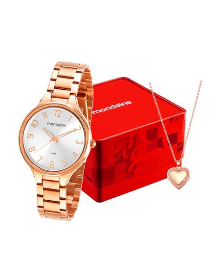kit relógio feminino mondaine analógico 32418lpmvre3kd rosa UNICO kit relógio feminino mondaine analógico 32418lpmvre3kd rosa UNICO