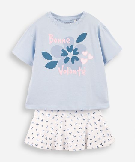 conjunto infantil curto estampado azul 4 conjunto infantil curto estampado azul 4