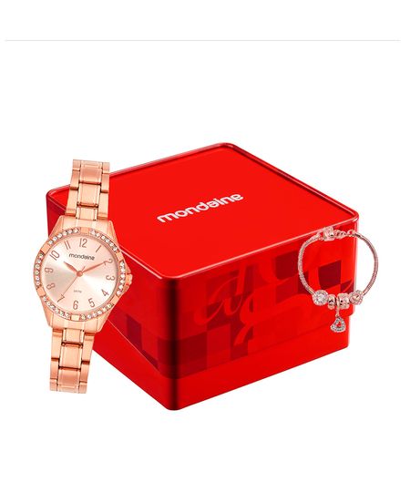 kit relógio feminino mondaine analógico 32772lpmvre2kb rosa UNICO kit relógio feminino mondaine analógico 32772lpmvre2kb rosa UNICO