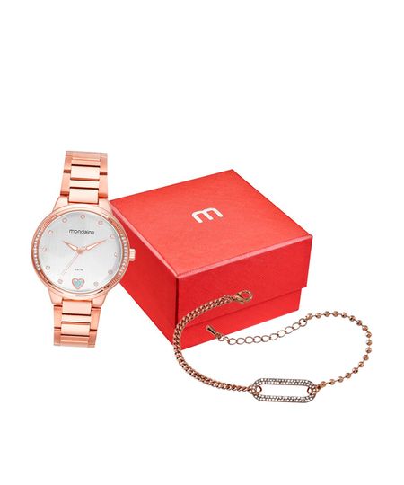 kit relógio feminino mondaine analógico 32776lpmkre3k1 rosa UNICO kit relógio feminino mondaine analógico 32776lpmkre3k1 rosa UNICO