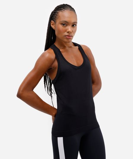 regata nadador feminina esportiva ace sem costura preta P